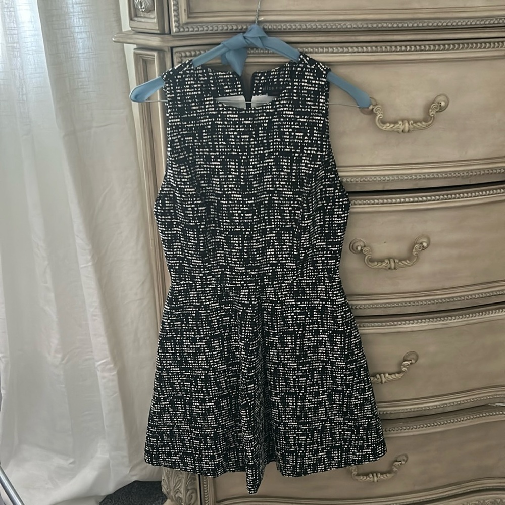 Alice + Olivia Janette Tweed A-Line Dress